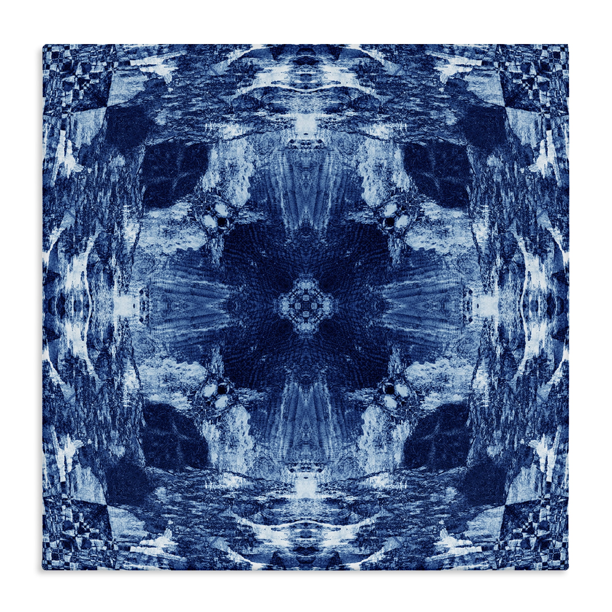 Stupell Industries Blue Mirrored Symmetry Abstract Painting Wrapped Canvas Art Print Wall Art, 36 x 36