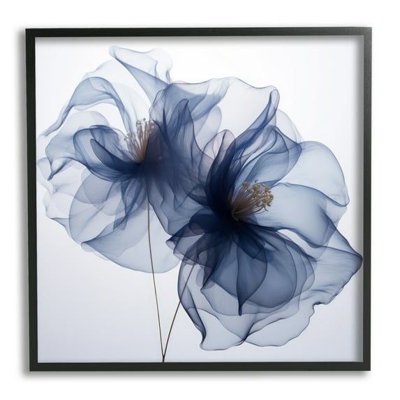 Stupell Industries Blue Modern Bloom Botanical & Floral Photography Black Framed Art Print Wall Art, 12 x 12