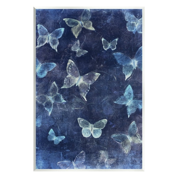 Stupell Industries Blue Modern Butterflies Animals & Insects Painting Unframed Art Print Wall Art, 13 x 19