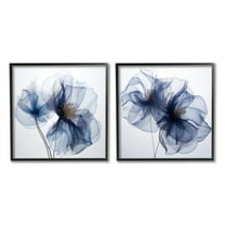 Stupell Industries Blue Modern Flowers Botanical & Floral Photography Black Framed Art Print Wall Art, 12 x 12