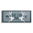 thumbnail image 1 of Stupell Industries Blue Moose Creek Inn Sign Rustic Antlers Cabin Theme Canvas Wall Art, 48 x 20, Design by Kim Allen, 1 of 5