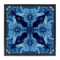 Stupell Industries Blue Mosaic Motif Abstract Painting Black Floater Framed Canvas Art Print Wall Art, 18 x 18