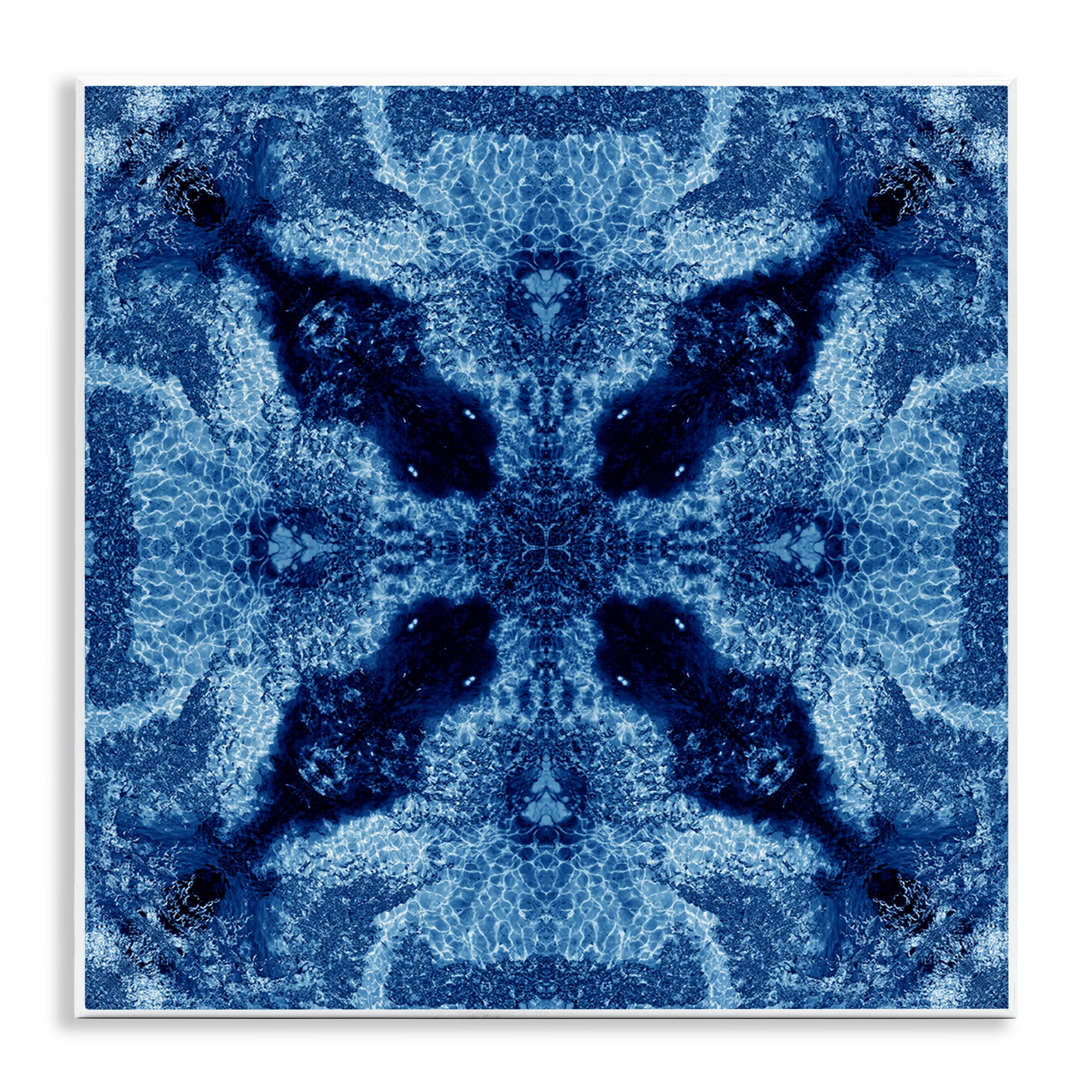 Stupell Industries Blue Mosaic Motif Abstract Painting Unframed Art Print Wall Art, 12 x 12
