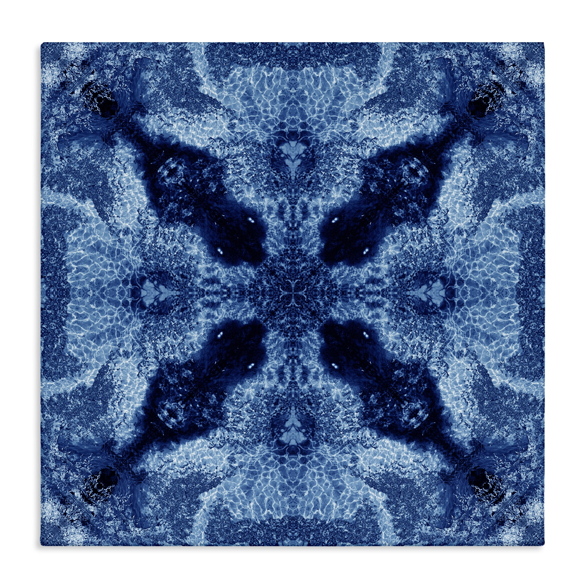 Stupell Industries Blue Mosaic Motif Abstract Painting Wrapped Canvas Art Print Wall Art, 24 x 24