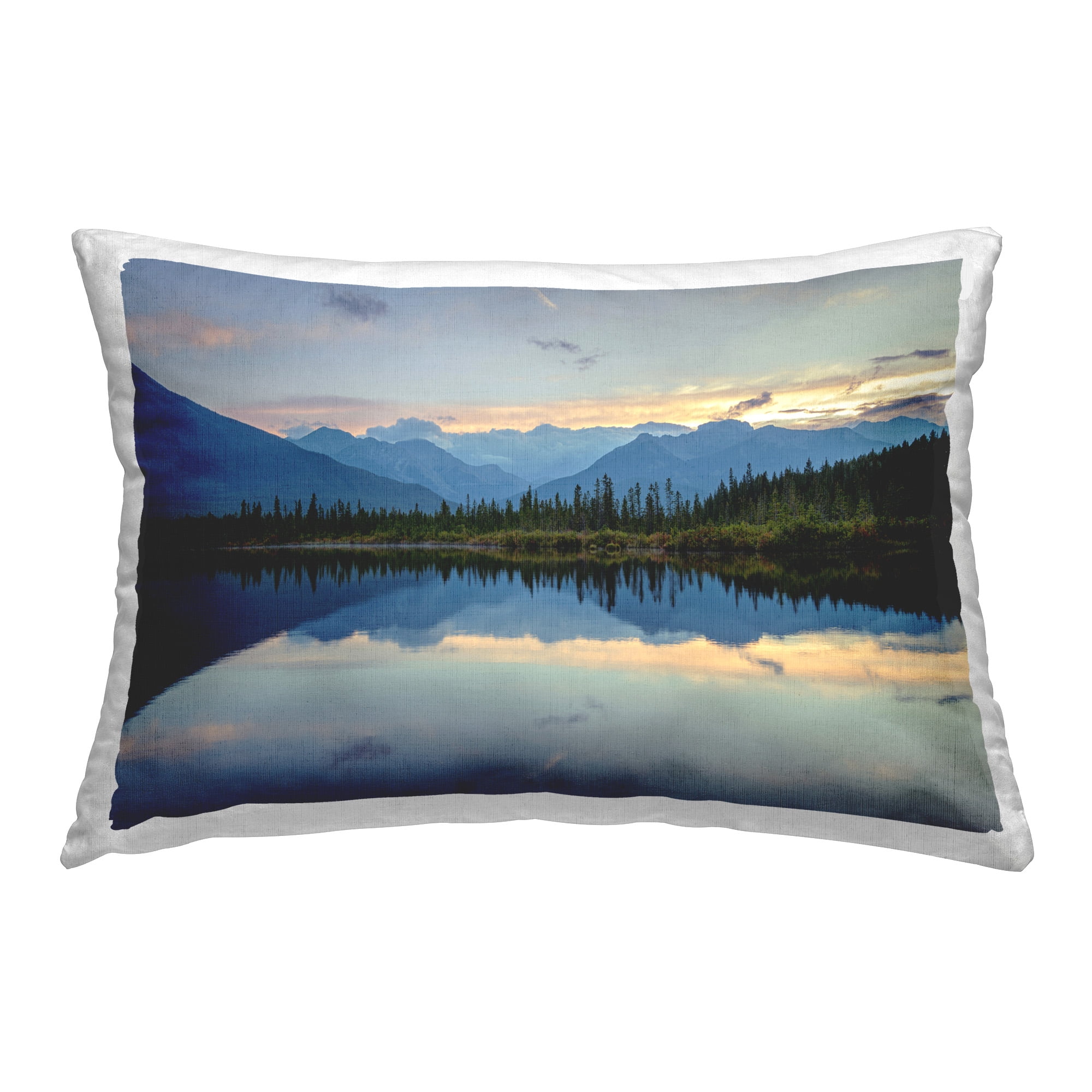 Stupell Industries Blue Mountain Reflection Decorative Printed Throw Pillow Design by Margaret Clavell