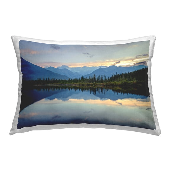 Stupell Industries Blue Mountain Reflection Decorative Printed Throw Pillow Design by Margaret Clavell