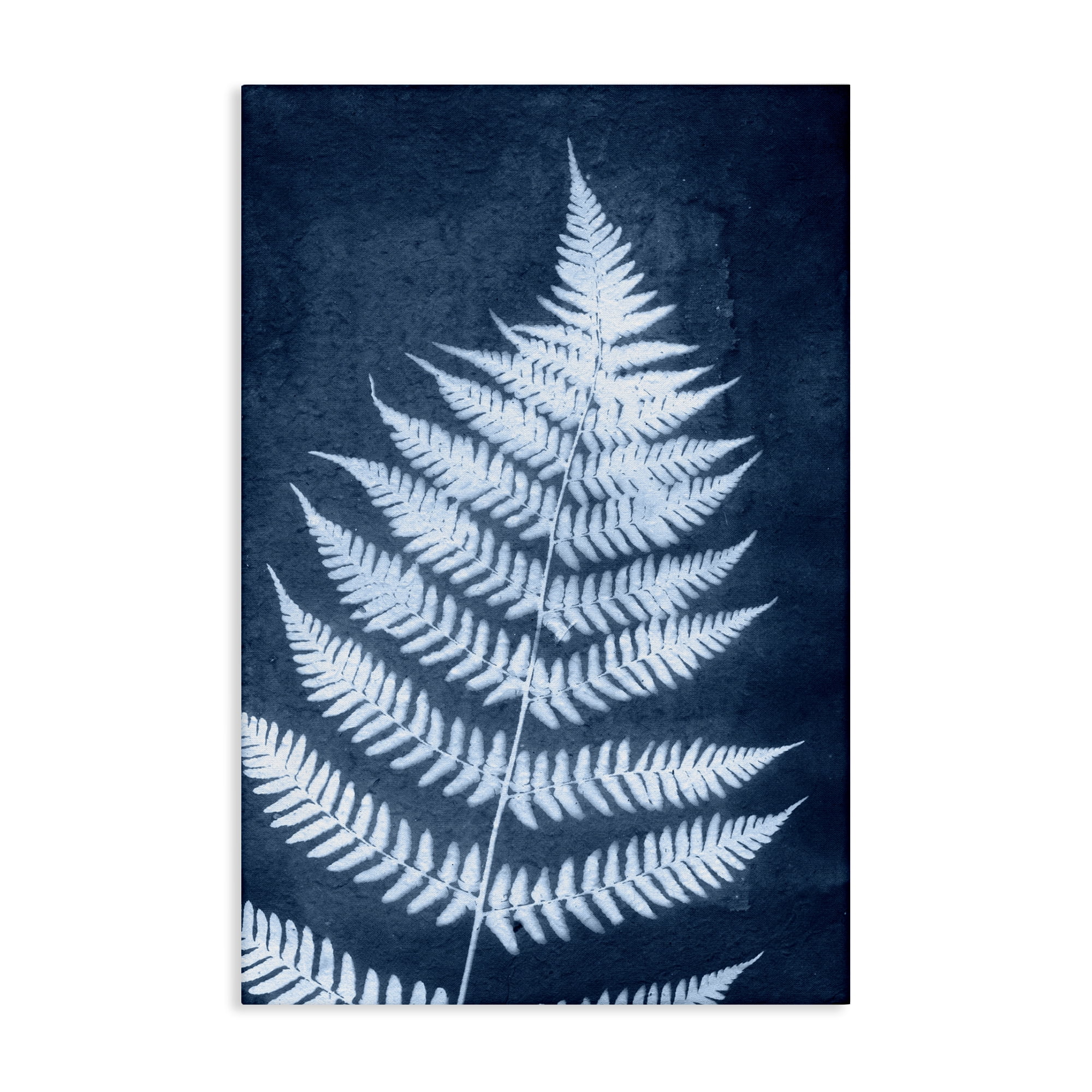 Stupell Industries Blue Natural Fern Botanical & Floral Painting Gallery Wrapped Canvas Art Print Wall Art, 20 x 30