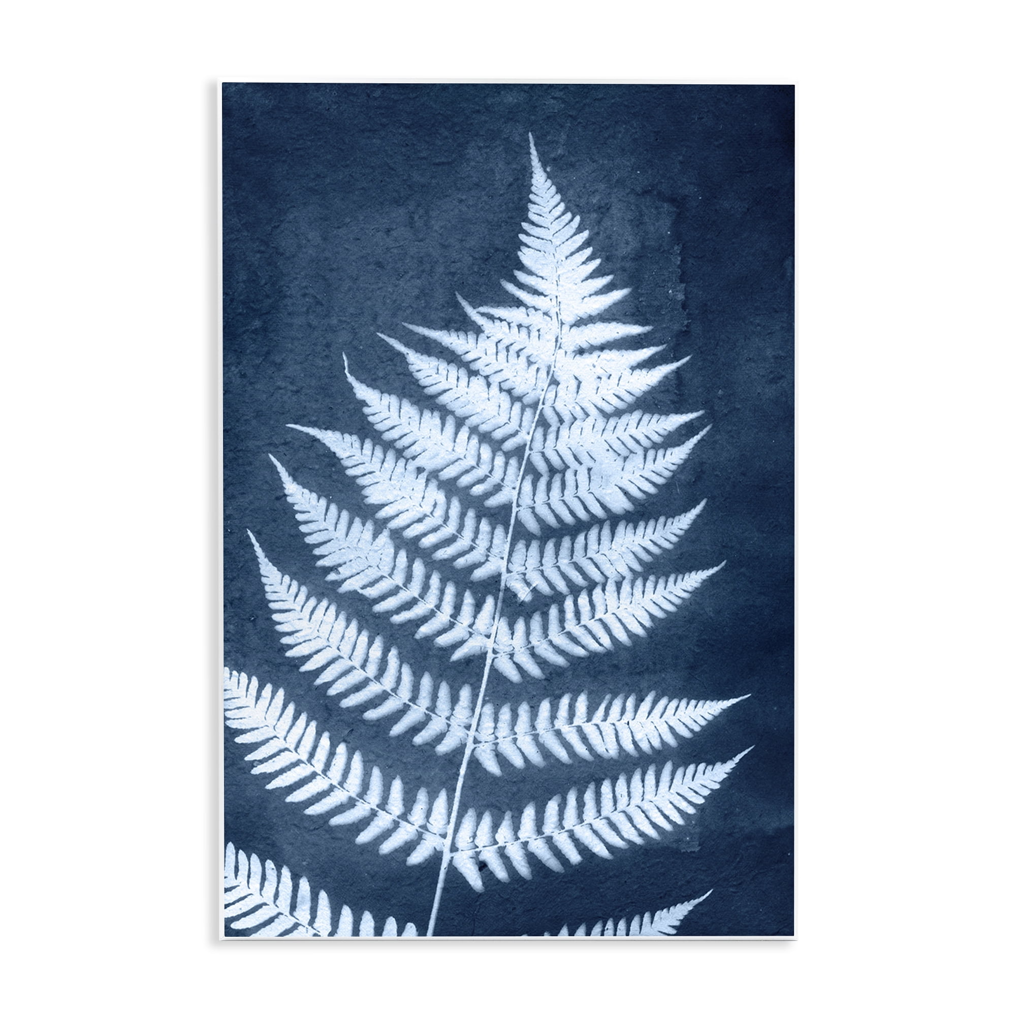 Stupell Industries Blue Natural Fern Botanical & Floral Painting Unframed Art Print Wall Art, 10 x 15