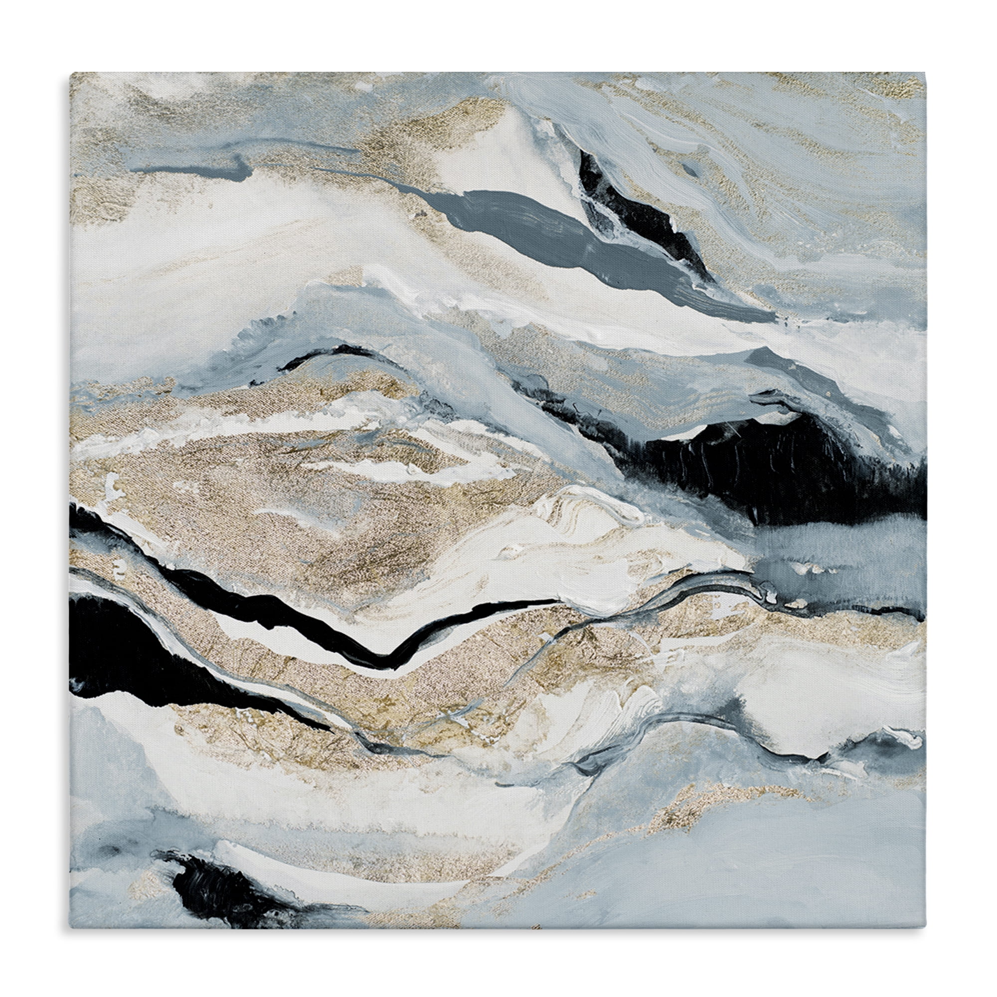 Stupell Industries Blue Natural Geode Pattern Abstract Painting Gallery Wrapped Canvas Art Print Wall Art, 36 x 36
