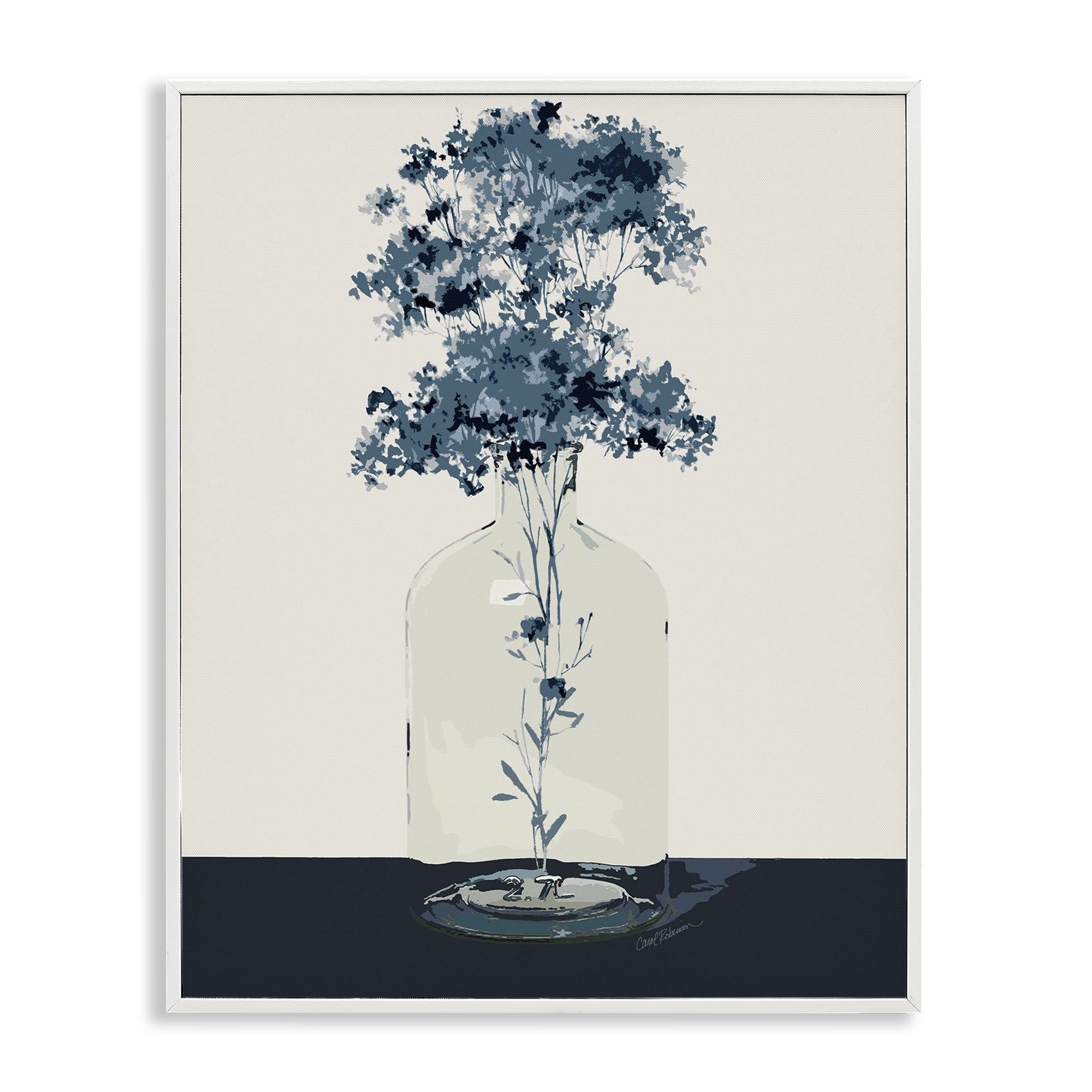 Stupell Industries Blue Nature Sprigs Plants & Flowers Painting White Framed Art Print Wall Art, 24 x 30