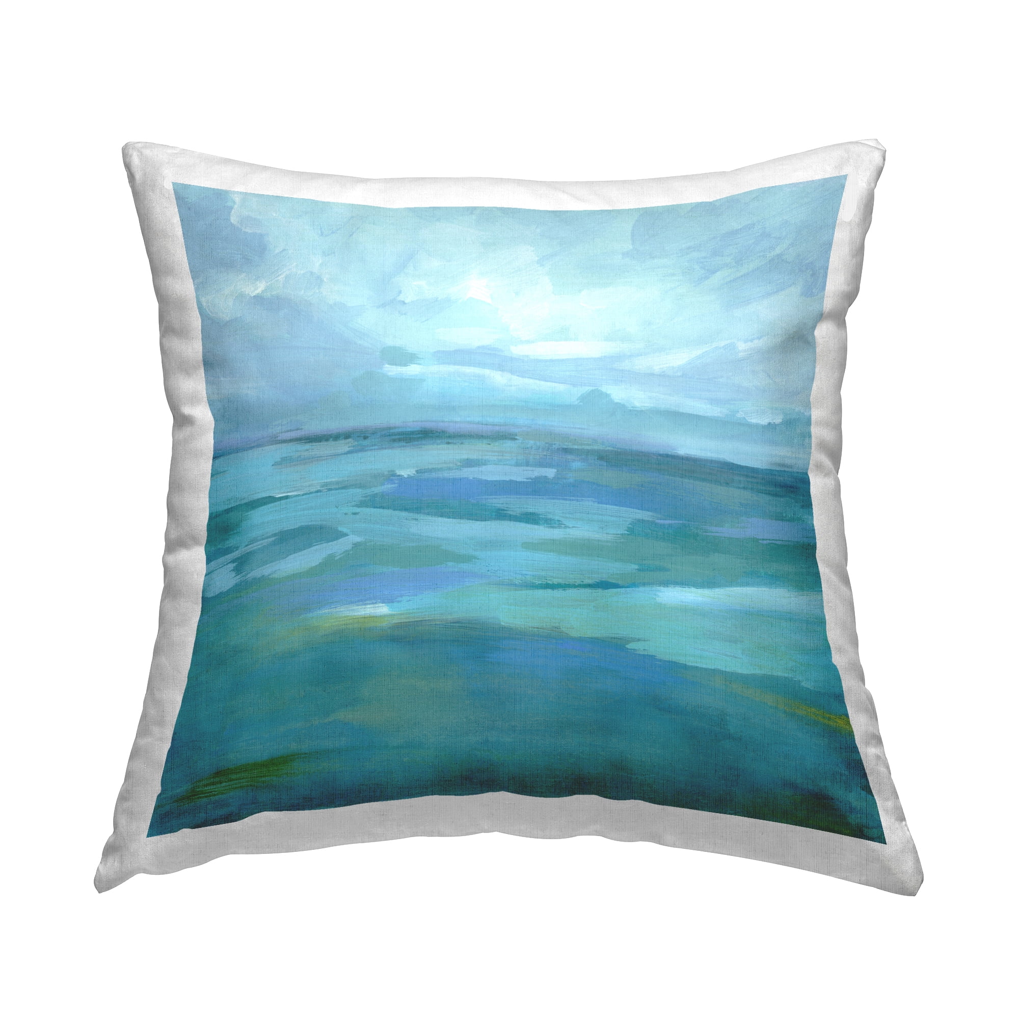 Stupell Industries Blue Nautical Ocean Waves Printed Throw Pillow Design by Victoria Barnes