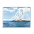 thumbnail image 1 of Stupell Industries Blue Nautical Sailboat Transportation Painting White Framed Art Print Wall Art, 20 x 16, 1 of 9