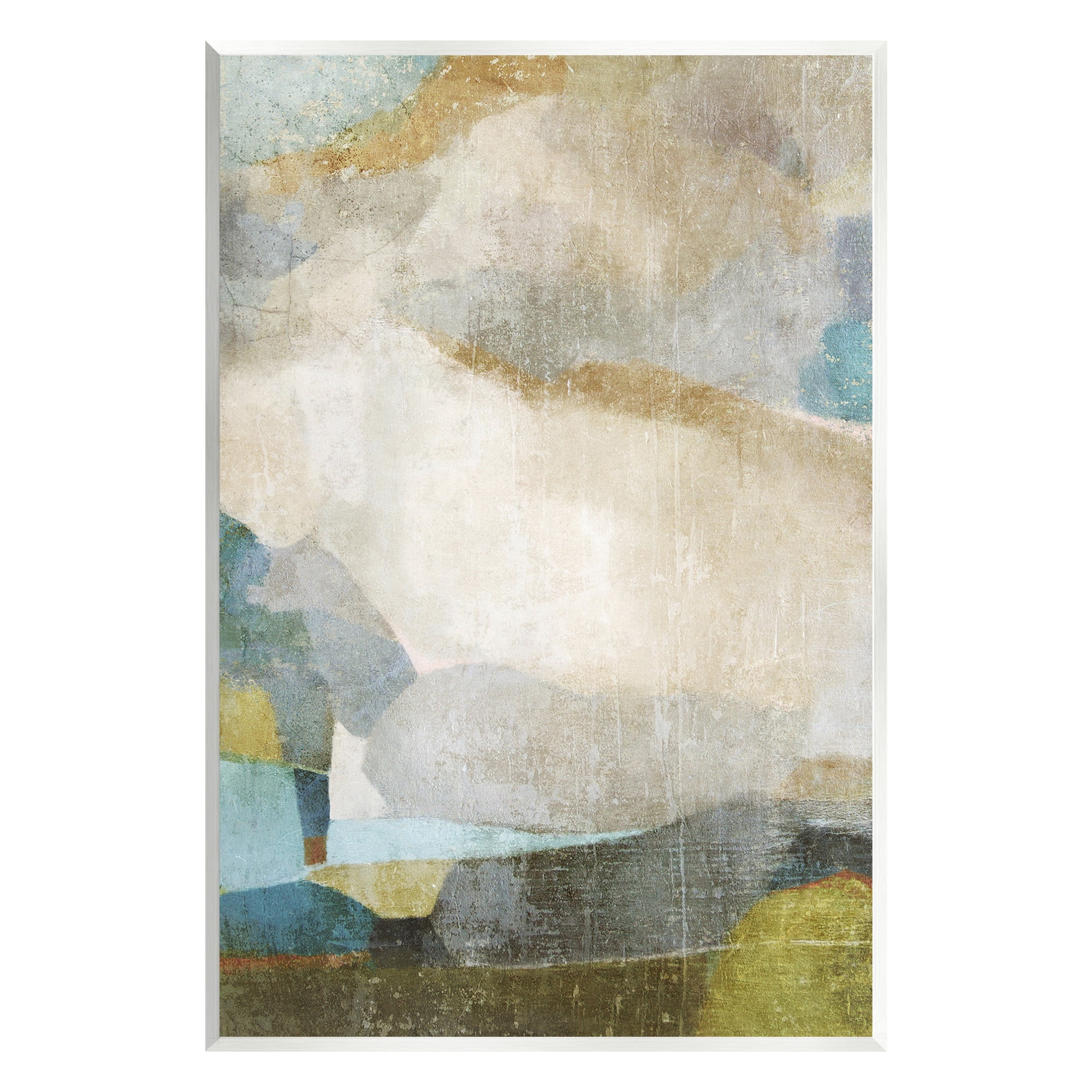 Stupell Industries Blue & Neutral Abstraction Abstract Painting Unframed Art Print Wall Art, 13 x 19