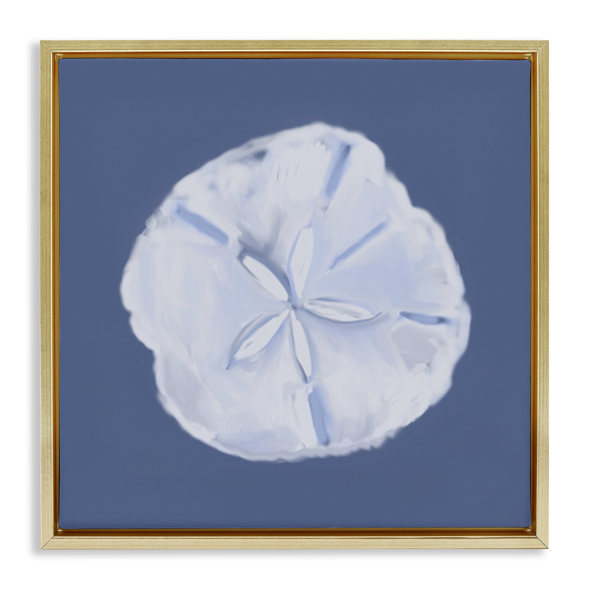 Stupell Industries Blue Nova Sand Dollar Animals & Insects Painting Gold Floater Framed Canvas Art Print Wall Art, 25 x 25