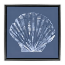 Stupell Industries Blue Nova Seashell Animals & Insects Painting Black Floater Framed Canvas Art Print Wall Art, 18 x 18