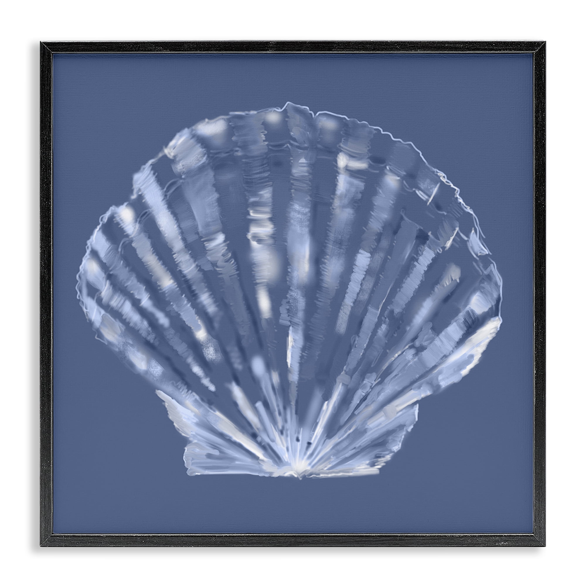 Stupell Industries Blue Nova Seashell Animals & Insects Painting Black Framed Art Print Wall Art, 12 x 12