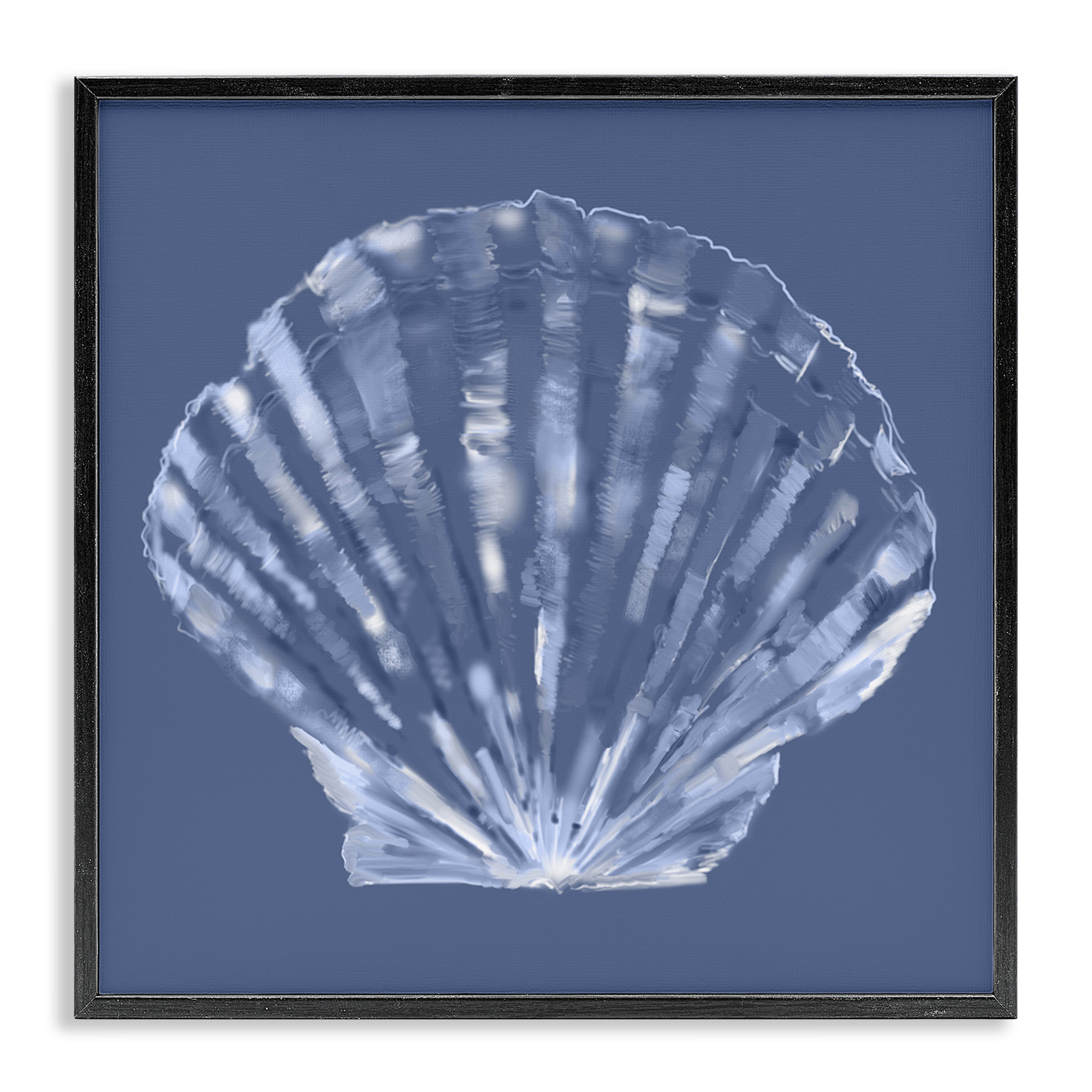 Stupell Industries Blue Nova Seashell Animals & Insects Painting Black Framed Art Print Wall Art, 17 x 17