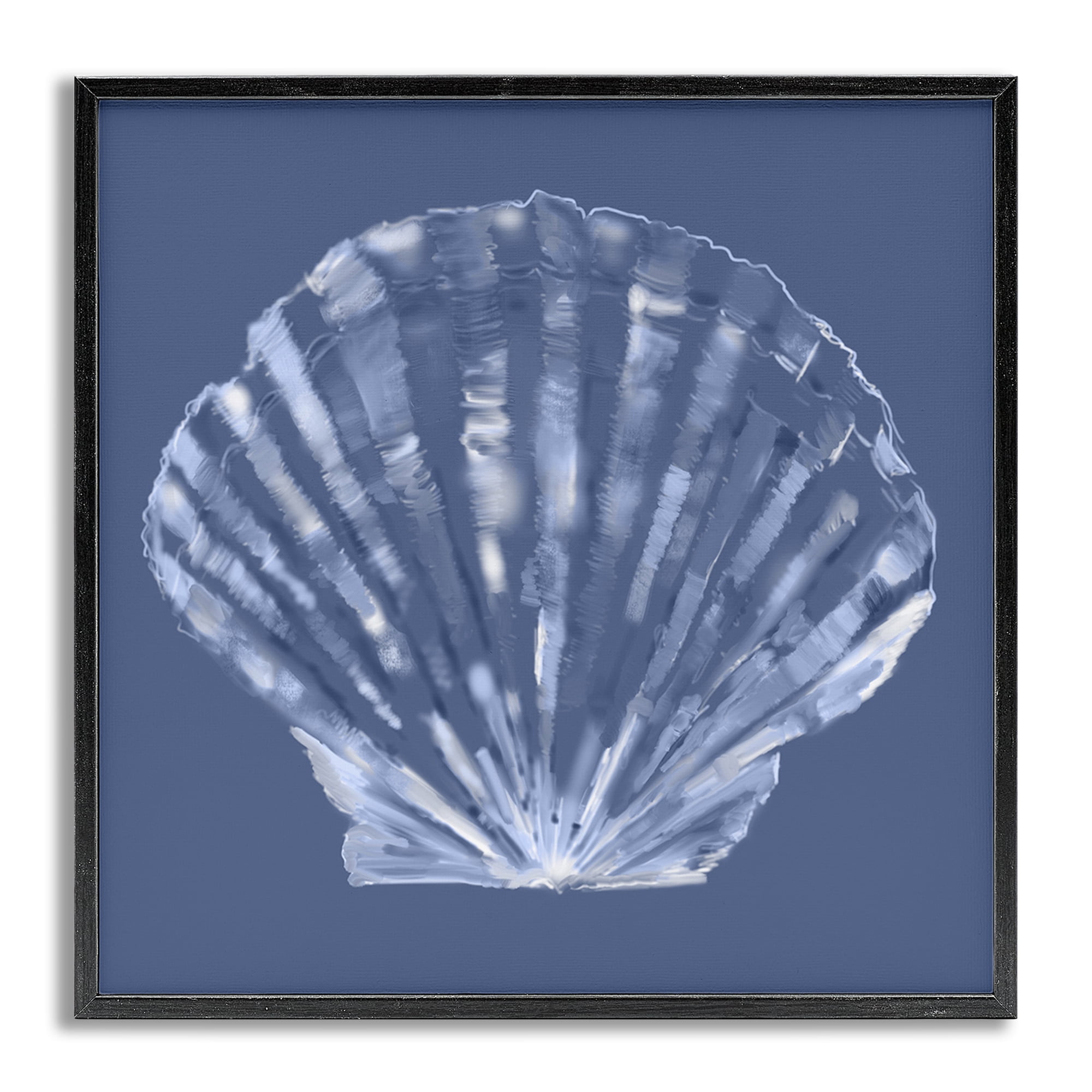 Stupell Industries Blue Nova Seashell Animals & Insects Painting Gray Framed Art Print Wall Art, 17 x 17