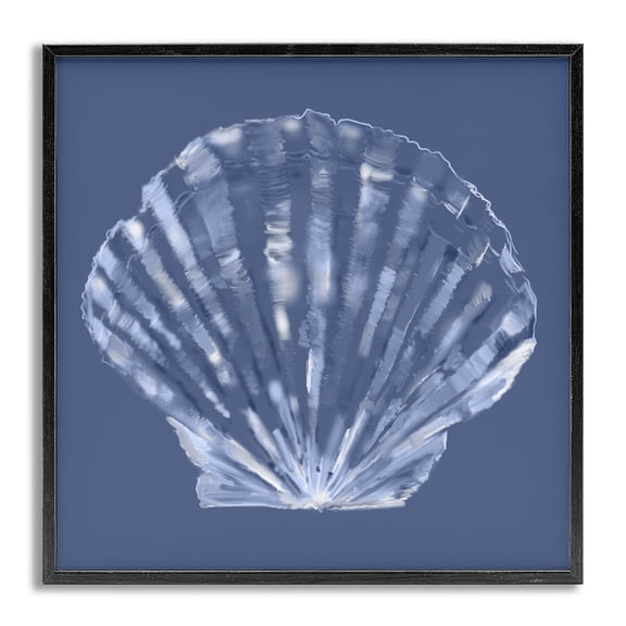 Stupell Industries Blue Nova Seashell Animals & Insects Painting Gray Framed Art Print Wall Art, 17 x 17