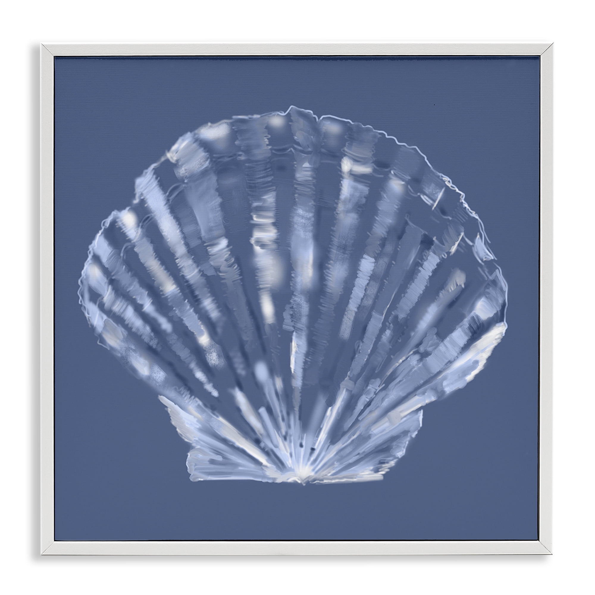 Stupell Industries Blue Nova Seashell Animals & Insects Painting White Framed Art Print Wall Art, 12 x 12