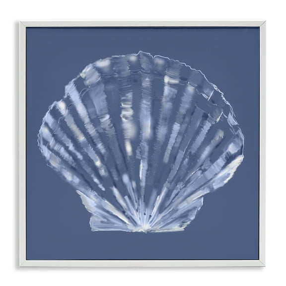 Stupell Industries Blue Nova Seashell Animals & Insects Painting White Framed Art Print Wall Art, 12 x 12