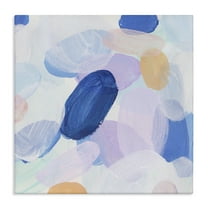 Stupell Industries Blue Oblong Paint Strokes Abstract Painting Gallery Wrapped Canvas Art Print Wall Art, 17 x 17