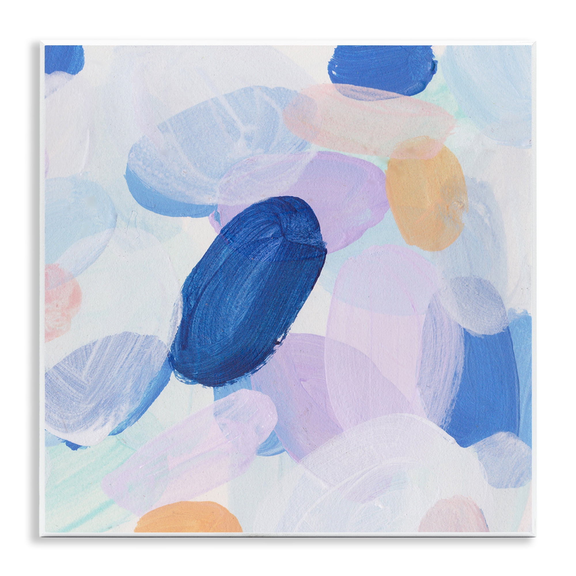 Stupell Industries Blue Oblong Paint Strokes Abstract Painting Unframed Art Print Wall Art, 12 x 12