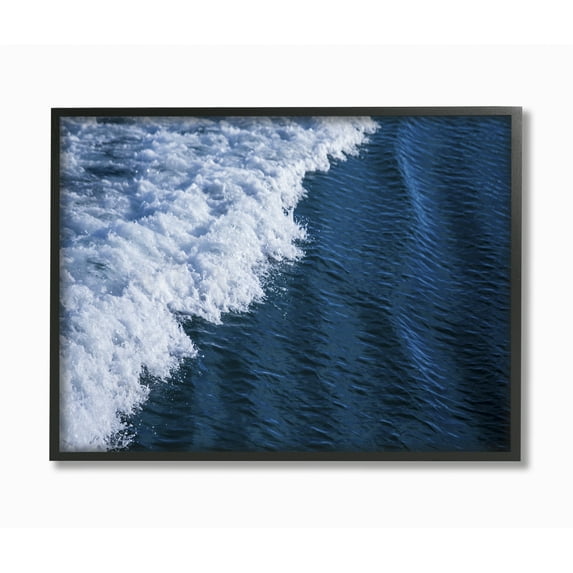 Stupell Industries Blue Ocean Wave Crash Photograph Framed Wall Art by Third and Wall, 24" x 30", Black Framed