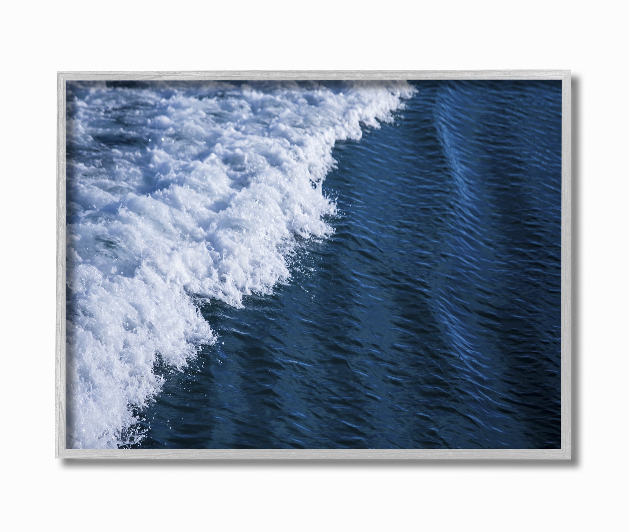 Stupell Industries Blue Ocean Wave Crash Photograph Framed Wall Art by Third and Wall