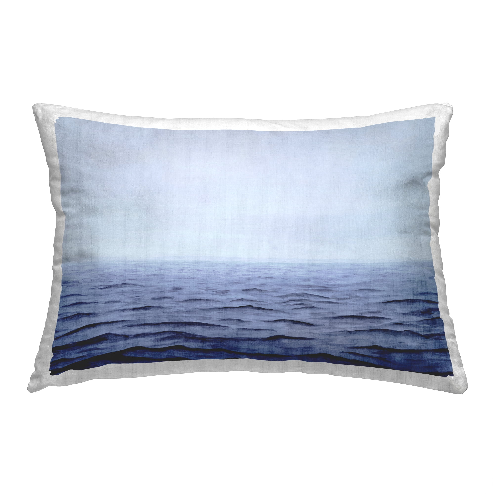 Stupell Industries Blue Ocean Waves Decorative Printed Throw Pillow, 14 x 20