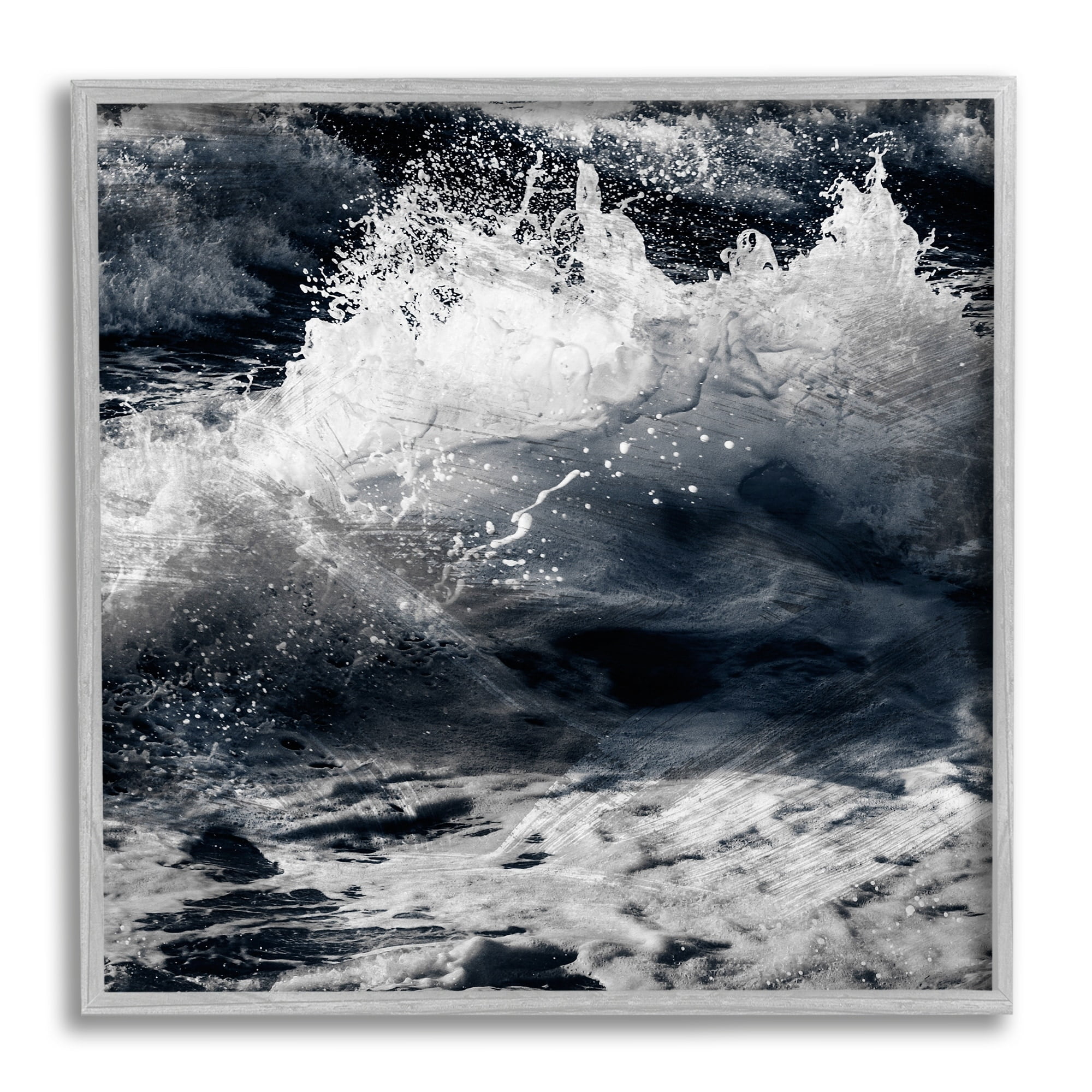 Stupell Industries Blue Ocean Waves Distressed Surface, 12 x 12,Design by Marcus Prime