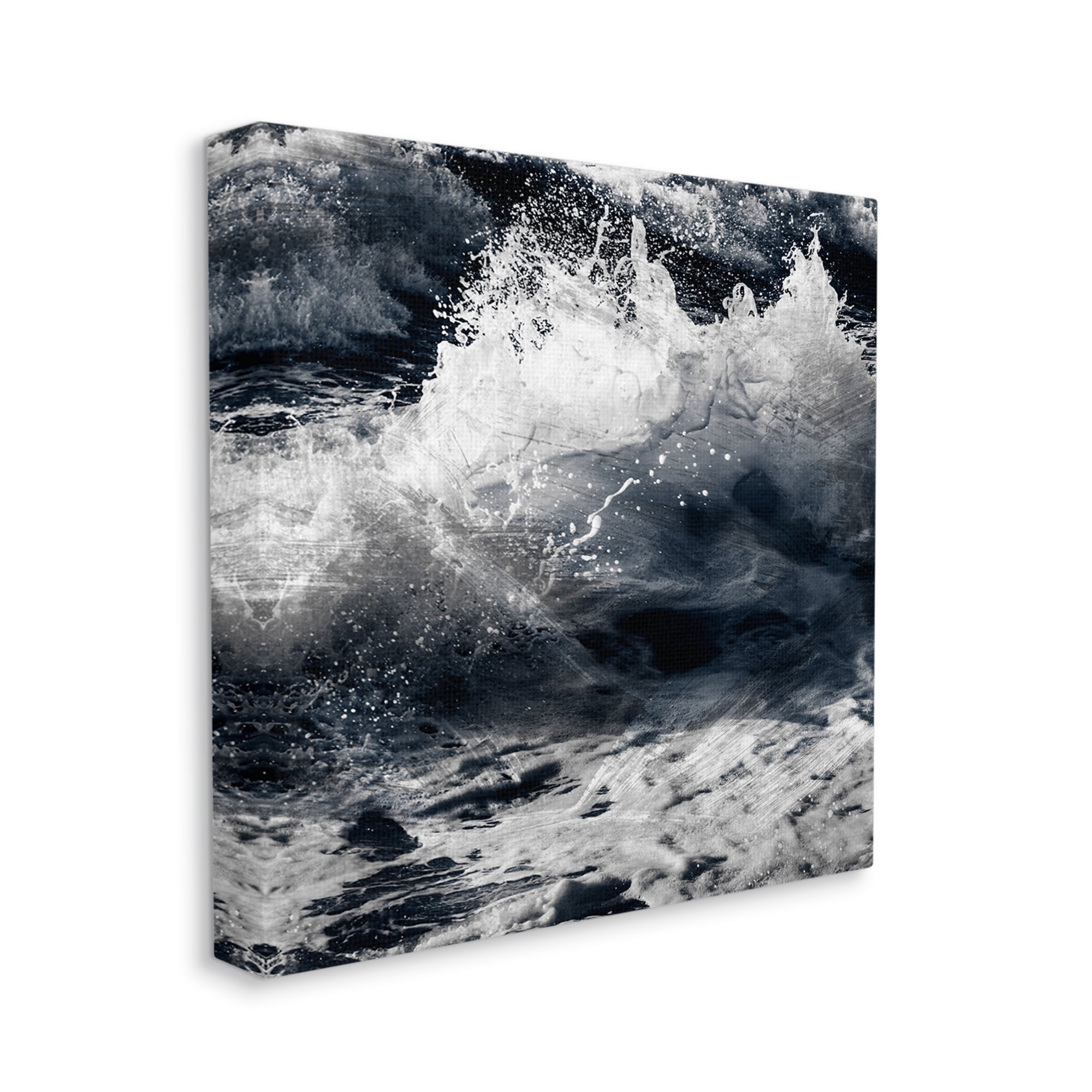 Stupell Industries Blue Ocean Waves Distressed Surface, 36 x 36,Design by Marcus Prime
