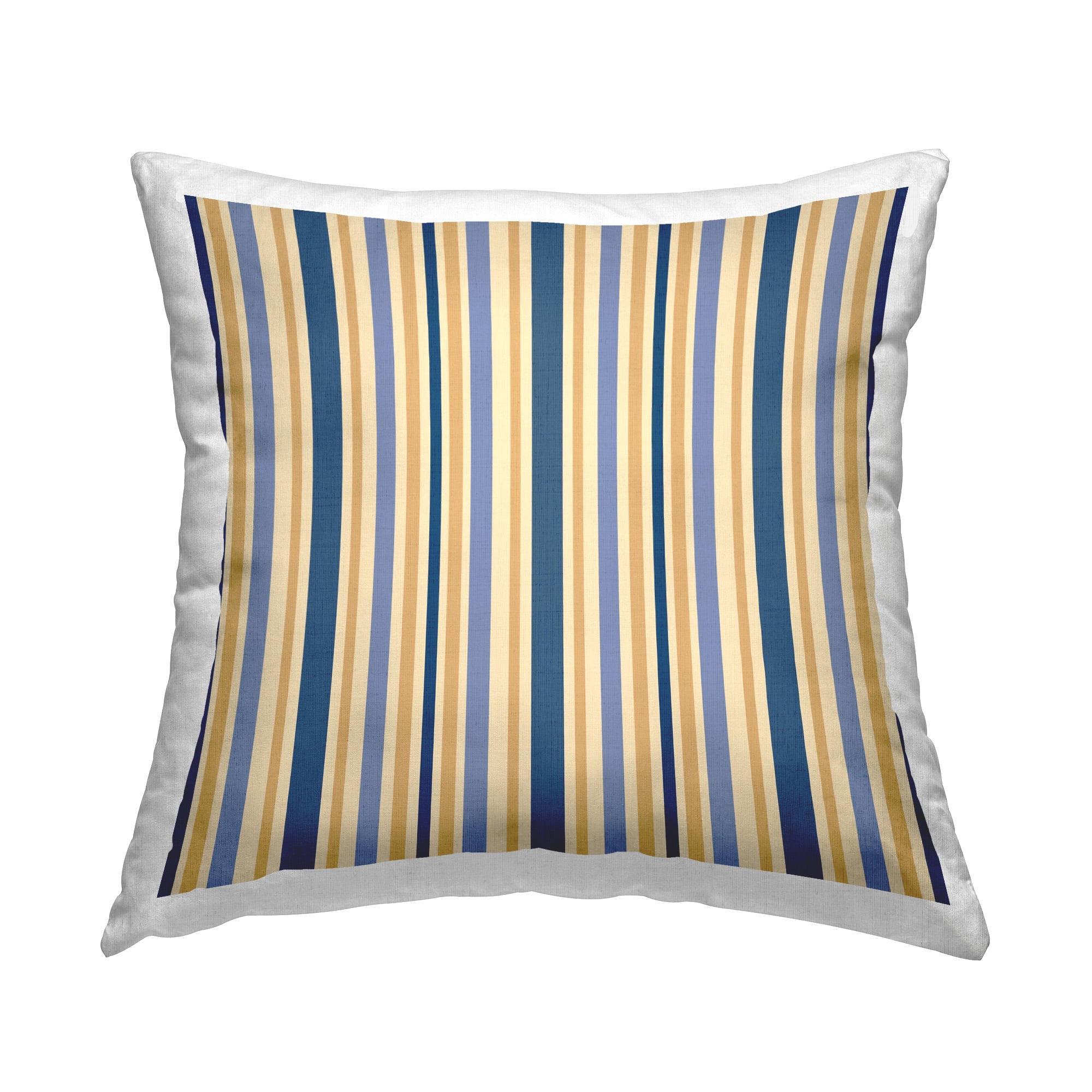 Stupell Industries Blue & Ochre Pinstripes Decorative Printed Throw Pillow Design by Gail Fraser