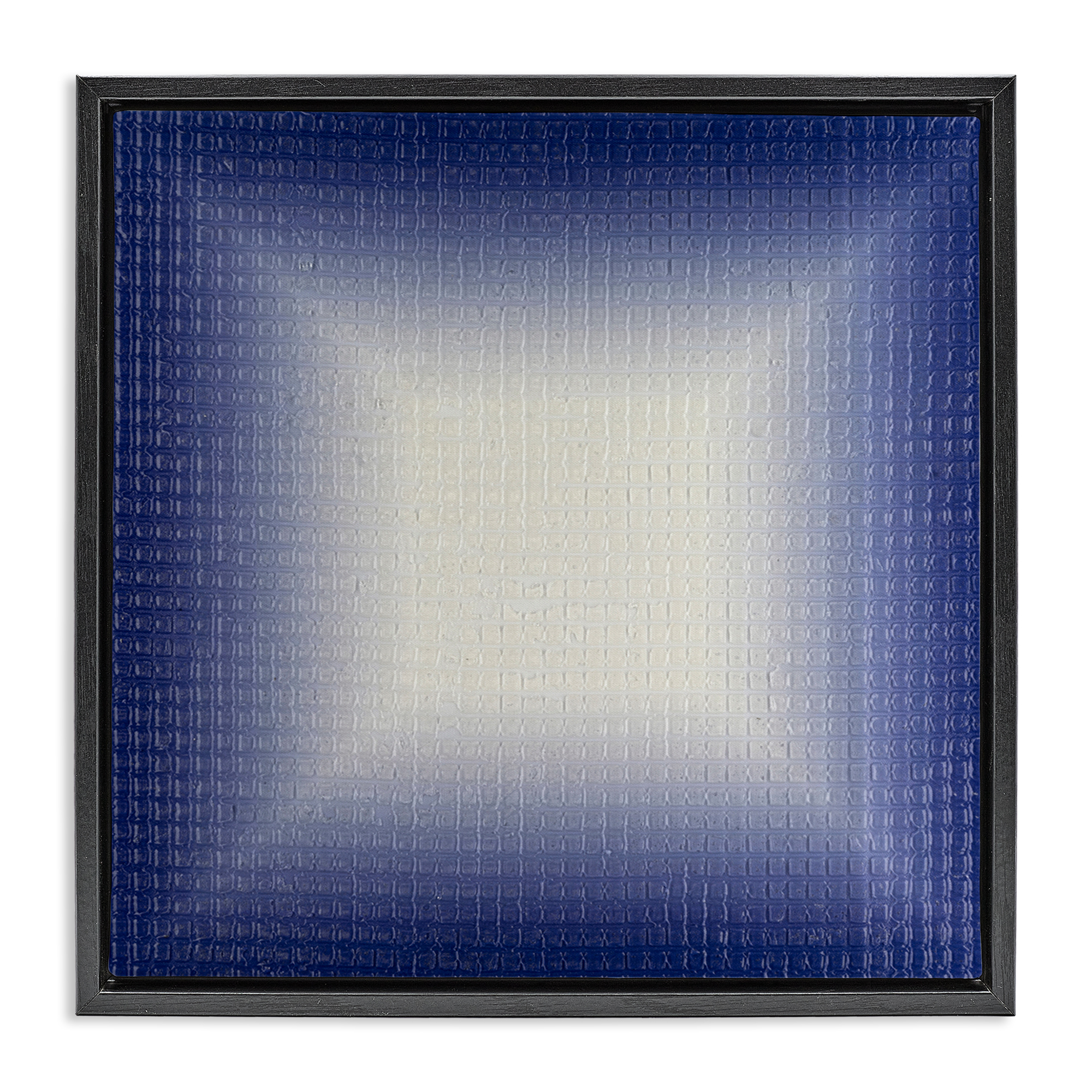 Stupell Industries Blue Ombre Fade Abstract Painting Black Floater Framed Canvas Art Print Wall Art, 18 x 18