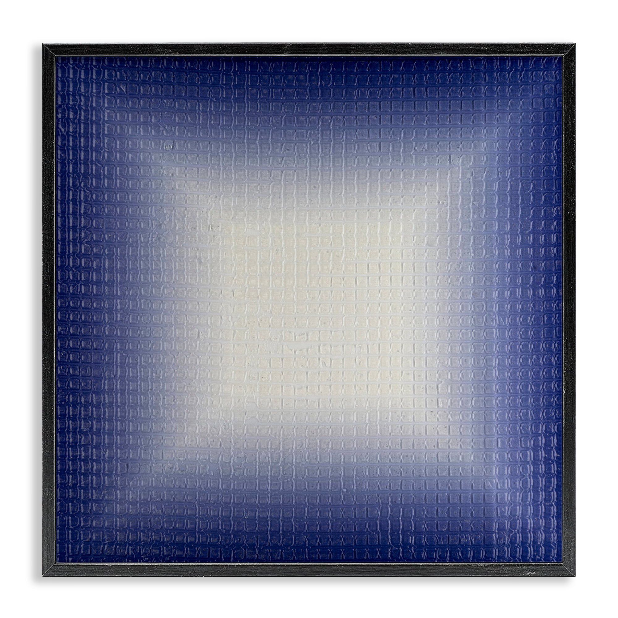 Stupell Industries Blue Ombre Fade Abstract Painting Black Framed Art Print Wall Art, 17 x 17