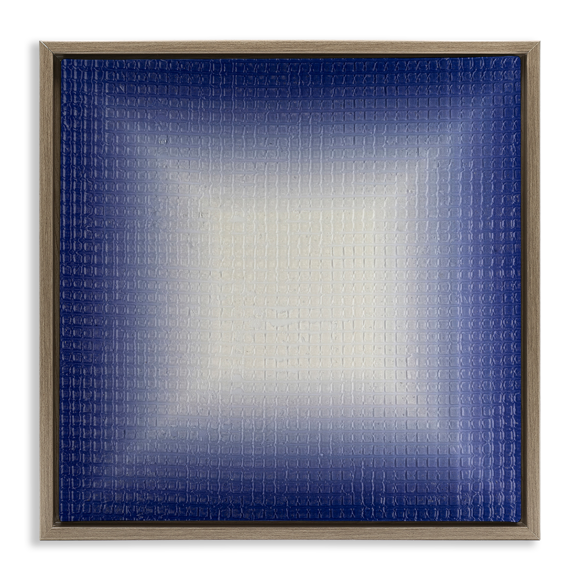 Stupell Industries Blue Ombre Fade Abstract Painting Brown Floater Framed Canvas Art Print Wall Art, 18 x 18