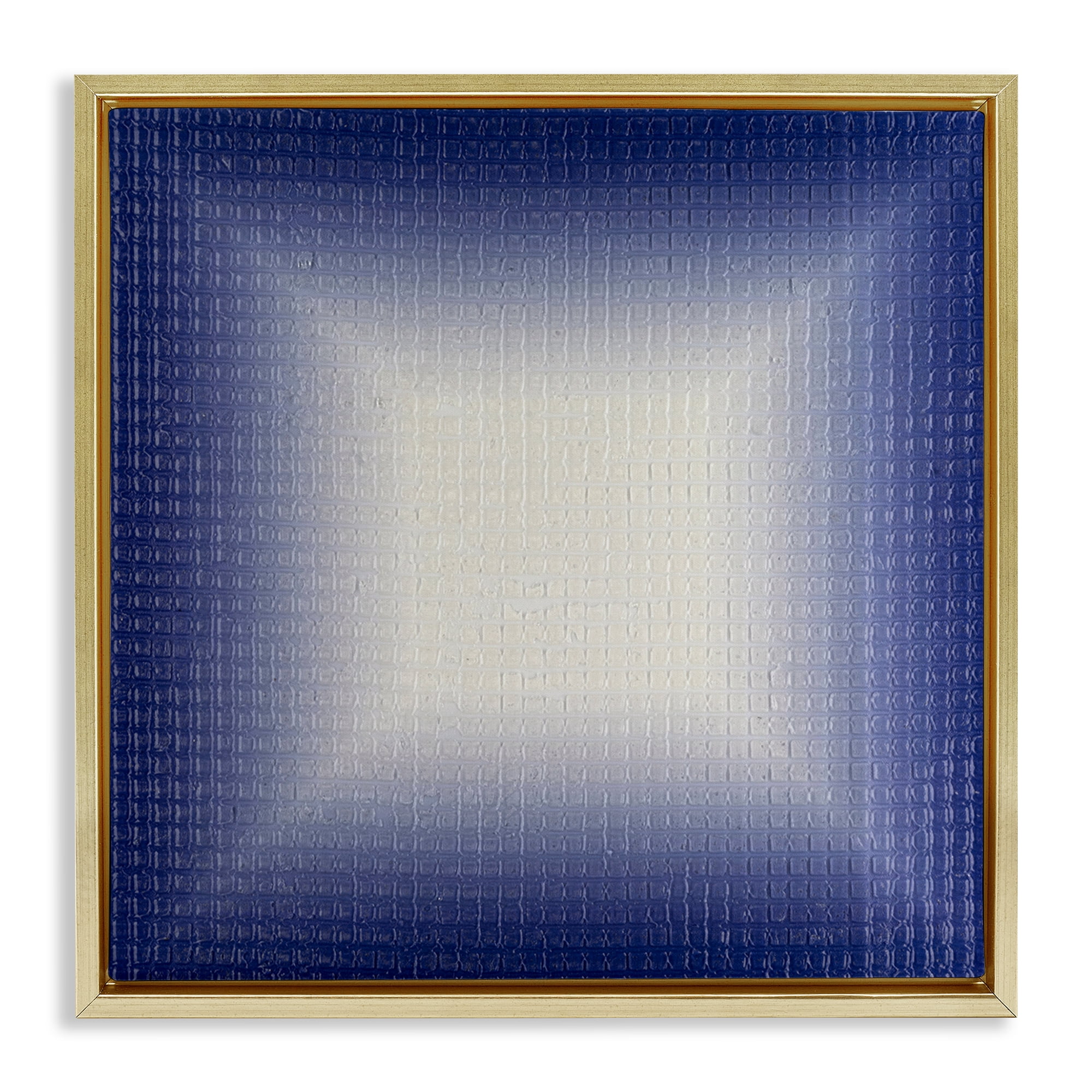 Stupell Industries Blue Ombre Fade Abstract Painting Gold Floater Framed Canvas Art Print Wall Art, 18 x 18