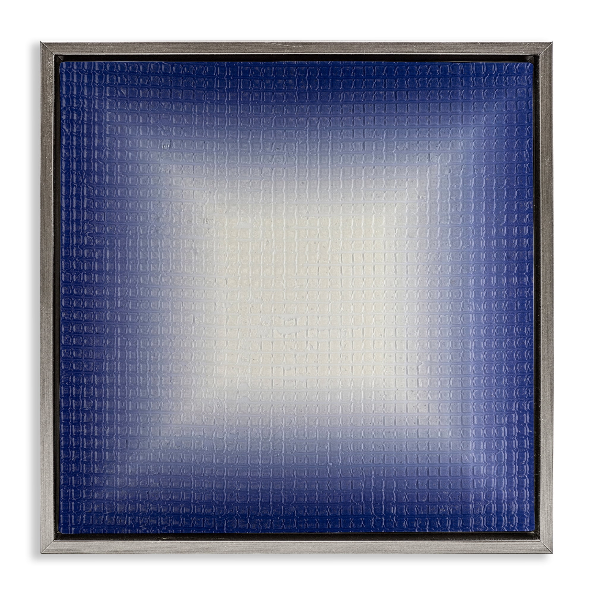 Stupell Industries Blue Ombre Fade Abstract Painting Gray Floater Framed Canvas Art Print Wall Art, 18 x 18