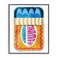 thumbnail image 1 of Stupell Industries Blue & Orange Canned Sardines Black Framed Giclee Art design by Lil' Rue, 14 x 11, 1 of 8