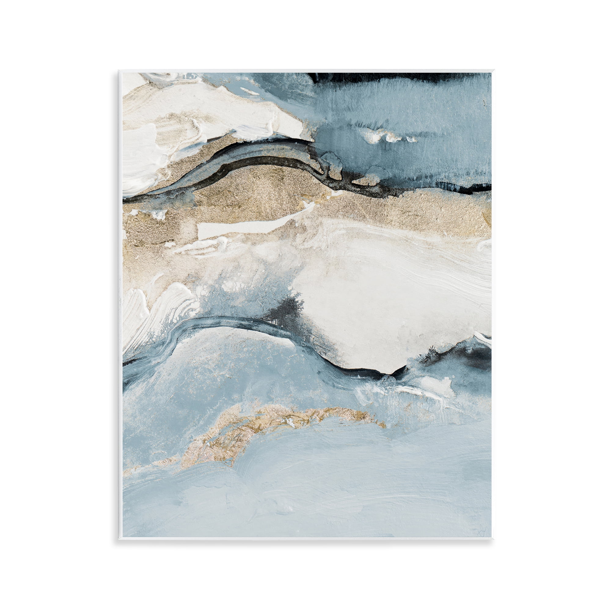 Stupell Industries Blue Organic Agate Pattern Abstract Painting Unframed Art Print Wall Art, 11 x 14