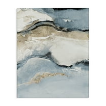 Stupell Industries Blue Organic Agate Pattern Abstract Painting Wrapped Canvas Art Print Wall Art, 16 x 20