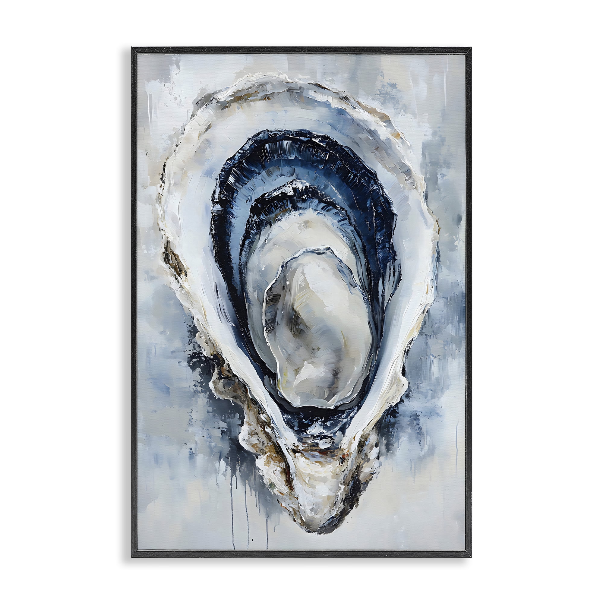 Stupell Industries Blue Oyster Shell Interior Black Framed Giclee Art, design by Creative Studio