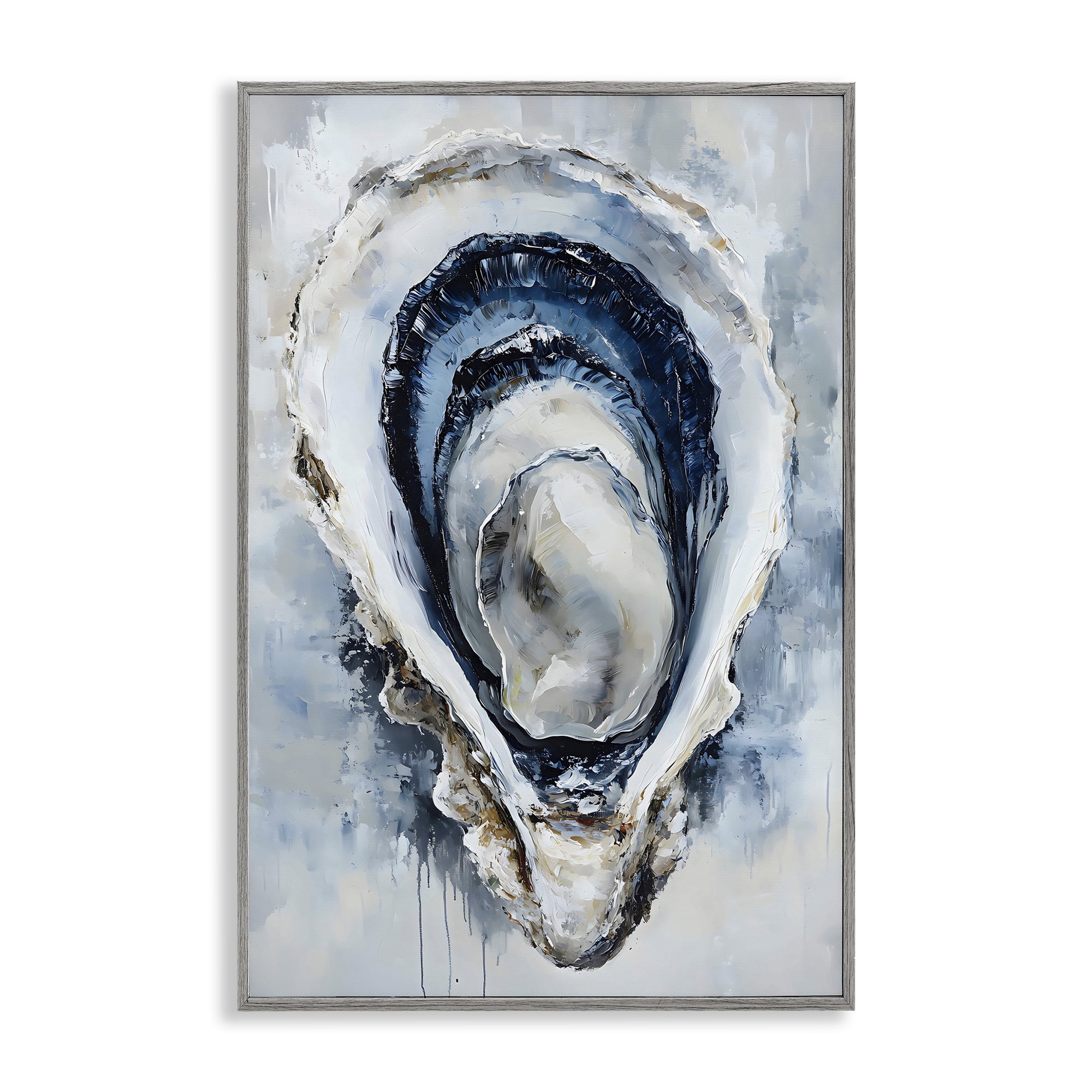 Stupell Industries Blue Oyster Shell Interior Gray Framed Giclee Art, design by Creative Studio