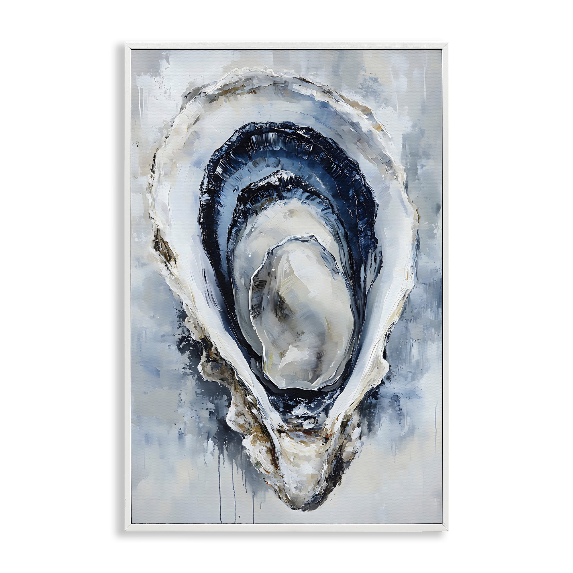 Stupell Industries Blue Oyster Shell Interior White Framed Giclee Art, design by Creative Studio