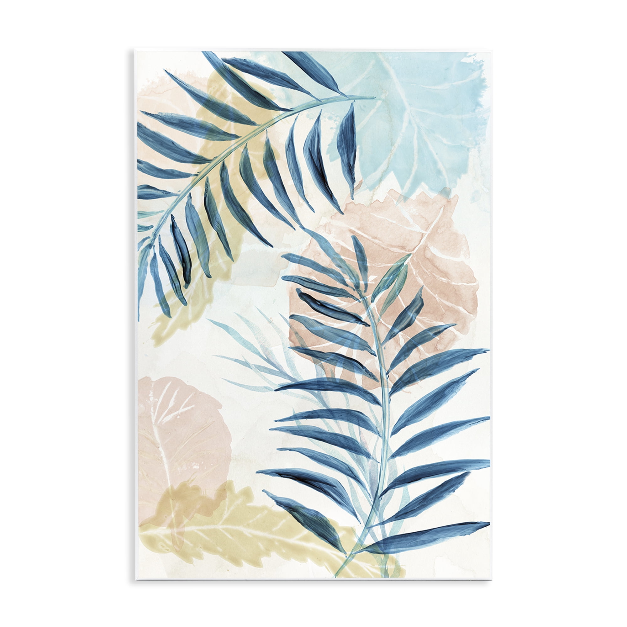 Stupell Industries Blue Palm Fronds in Pastel Haze Wall Plaque Art, design by Nan