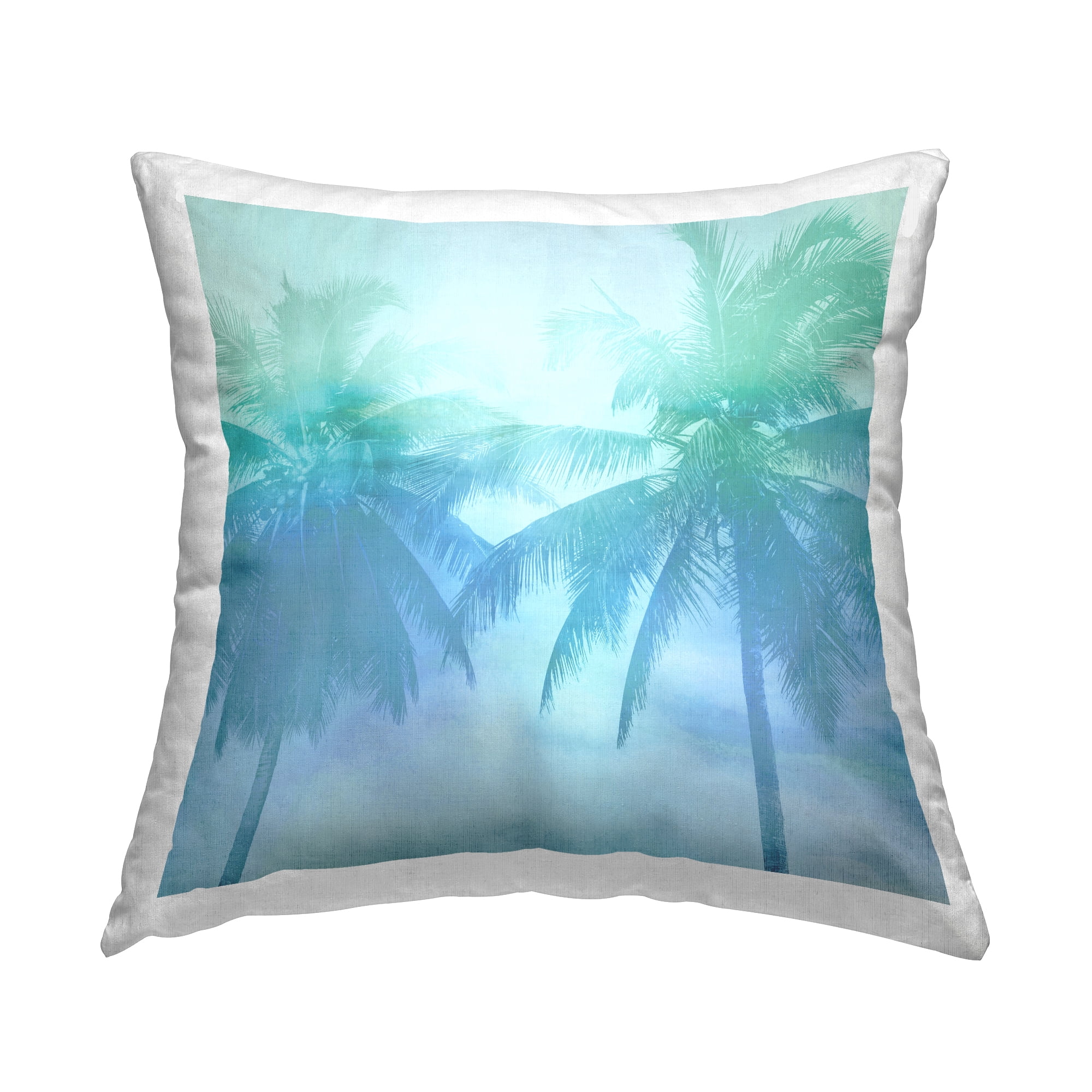 Stupell Industries Blue Palm Trees Overhead Printed Throw Pillow Design by Mia Jensen