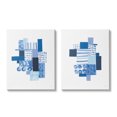thumbnail image 1 of Stupell Industries Blue Patchwork Patterns Abstract Geometric Squares Canvas Wall Art, 24 x 30, Design by Courtney Prahl, 1 of 6