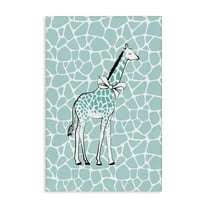 Stupell Industries Blue Patterned Glam Giraffe Animals & Insects Painting Gallery Wrapped Canvas Art Print Wall Art, 16 x 24