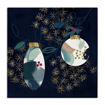 Stupell Industries Blue Patterned Ornaments Holiday Painting Gallery Wrapped Canvas Art Print Wall Art, 17 x 17