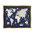 thumbnail image 1 of Stupell Industries Blue Patterned World Map Animals & Insects Painting Gold Floater Framed Art Print Wall Art, 31 x 25, 1 of 9
